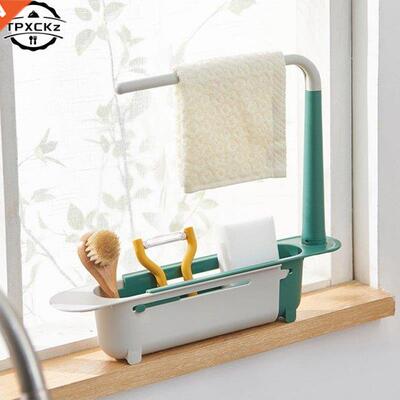 Telescopic Sink Shelf Kitchen Sinks Organizer Soap Sponge Ho