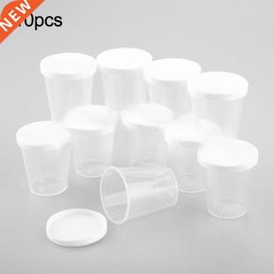 10Pcs 0ml Measuring Cup Measure Cups With White Lids Cap Tr