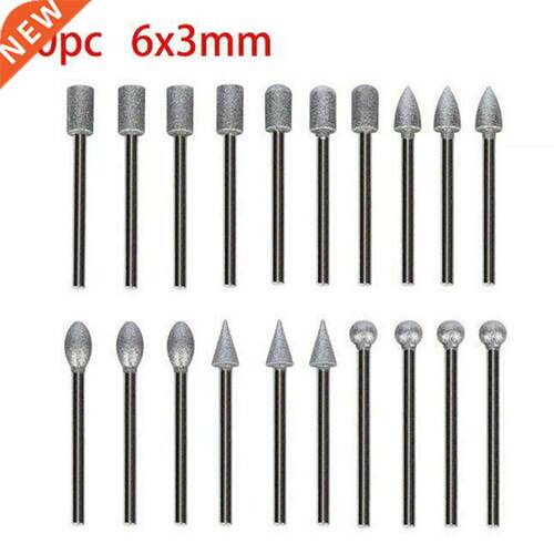 20Pcs 120 Grit Diamond Polishing Head Wood Glass Metal Tile