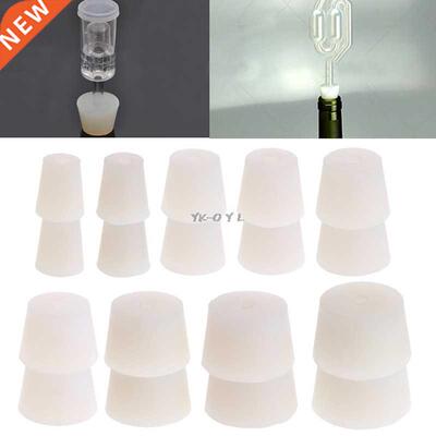 2 Pcs Slcone Rubber Plug Stopper Wth Hole Arlock Valve B