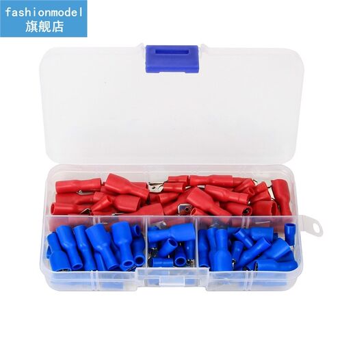 100Pcs 6.3mm Famle Male Insulated Spade Crimp Terminal Wire
