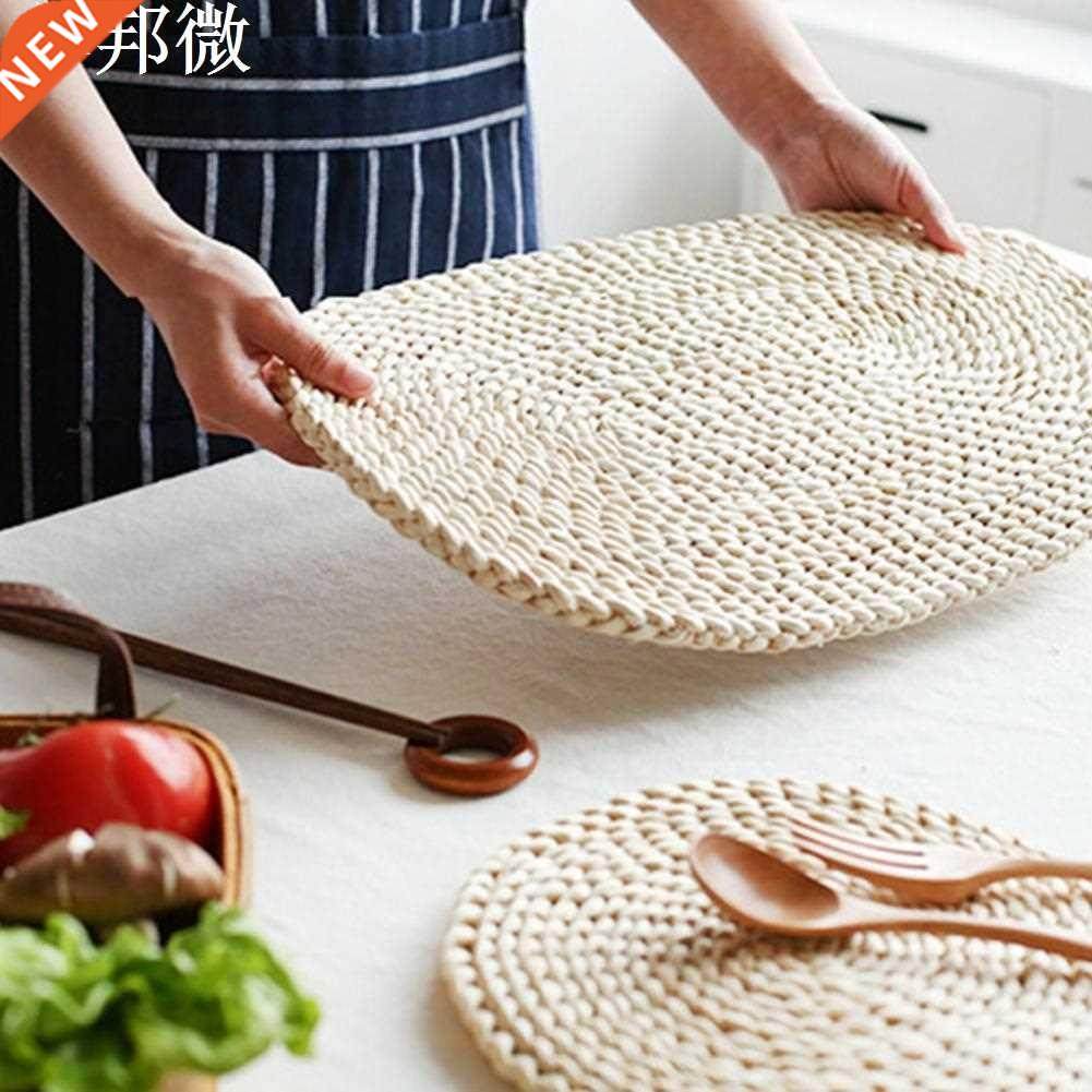Corn Fur Woven Dining Table Mat Heat Insulation Pot Holder C
