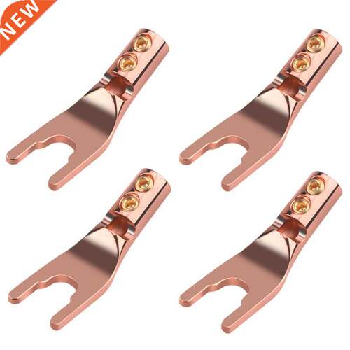 4Pcs Hf Audo Speaker Cable Connector Red Copper Rhodum &