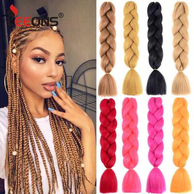 Synthetic Jumbo Braiding Hair Extension 24 Inch Heat Resista