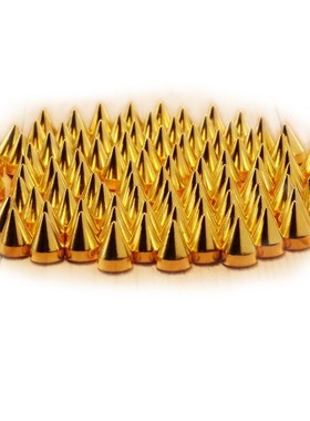 SZD 9.5mm 100pcs Screwback Gold Cone Spikes Studs Leathercra
