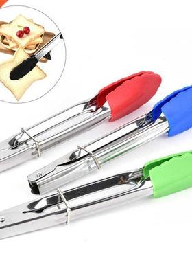 Silicone Pizza Bread Steak Clip Non-Stick Kitchen Tongs Stai