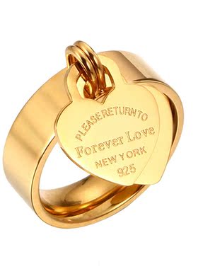 Rose Gold Plating Girl Women Ring Stainless Steel Charm Fing