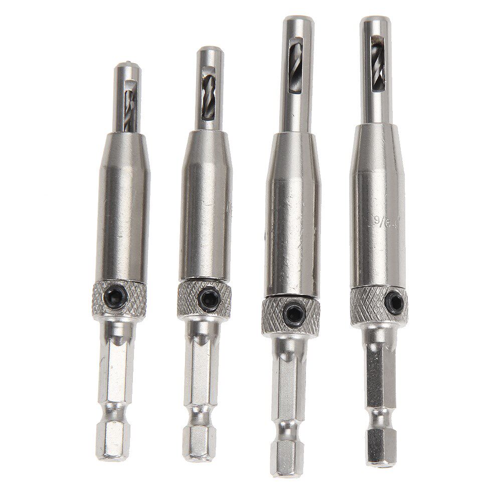 4 pcs HSS Drill Guide Self Centering Drill Bits Set Door Cab