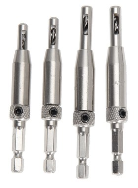 4 pcs HSS Drill Guide Self Centering Drill Bits Set Door Cab