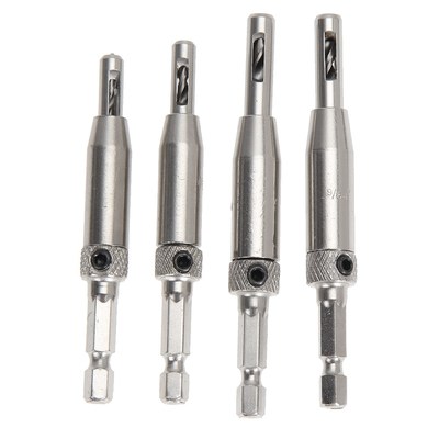 4 pcs HSS Drill Guide Self Centering Drill Bits Set Door Cab