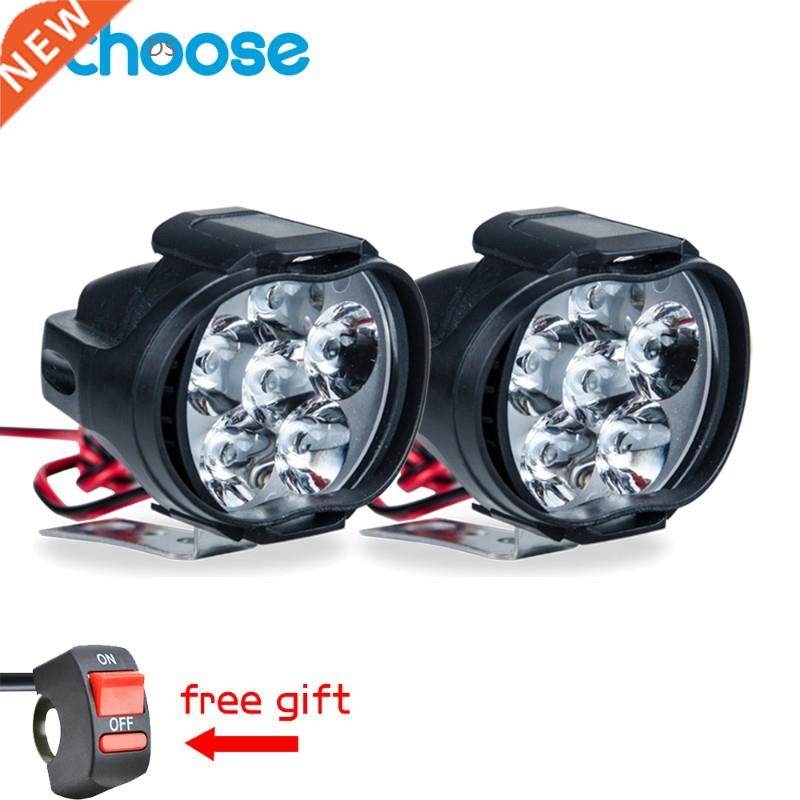 1 Pair Led Motorcycles Headlight White Super Bright 6LED Wor