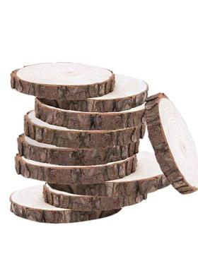 10pcs 10-12CM Wood Log Slices Discs Wooden Craft Embellishme