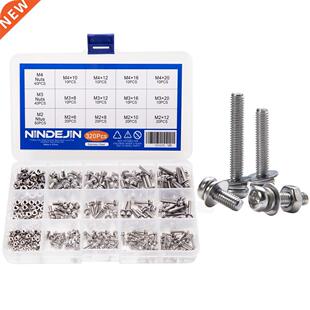 320pcs M2 M3 M4 Screws Phillips Pan Head Screws Bolt and Nut