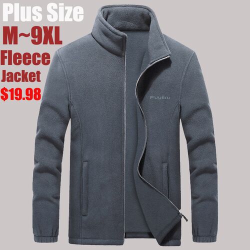 Plus size 7XL 8XL 9XL Mens Softshell Fleece Jackets Male War