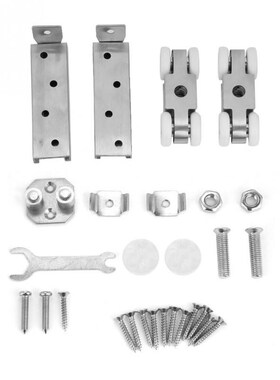 Slide Door 4 Wheel Roller Rail Pulley Household Hardware Too