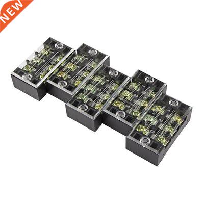 5 Pcs 3 Positions Dual Rows 600V 25A Wire Barrier Block Term