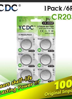 6pcs/1Cards CR2032 Lithium Button Batteries DL2032 ECR2032