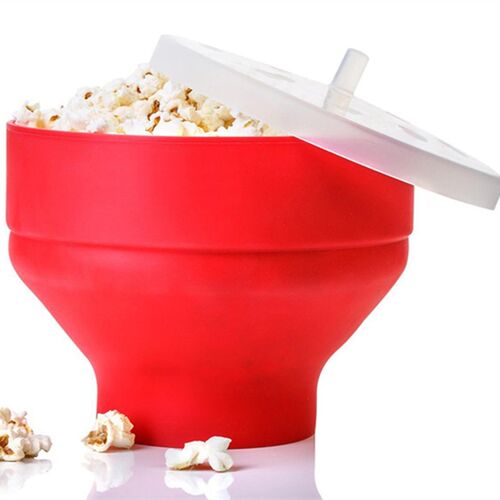 Silicone popcorn bowl Microwave oven folded popcorn bucket C