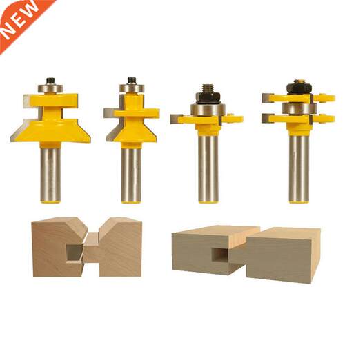 4 Bit Tongue & Groove And V-Notch Router Bit Set-1/2 Inc