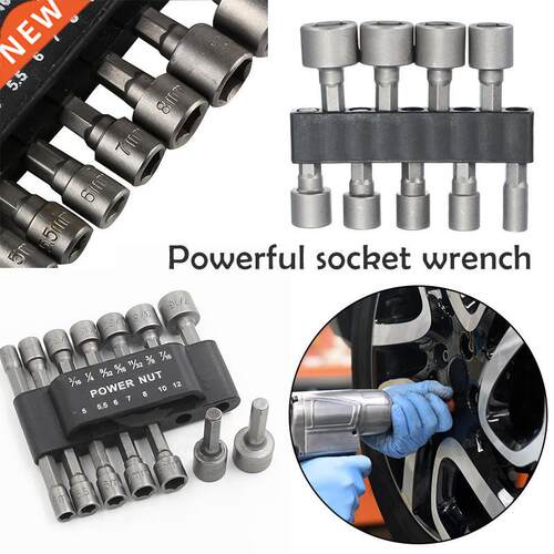 Metric 5mm-12mm Socket No Magnetic Nut Driver Set Adapter Dr