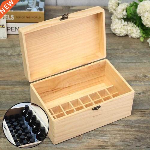CaseOrganiAromasEssential32BoxWoodenOilSlotsStorage
