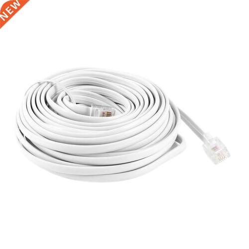 White RJ11 6P4C Modular Telephone Extension Lead Cable 9M 0