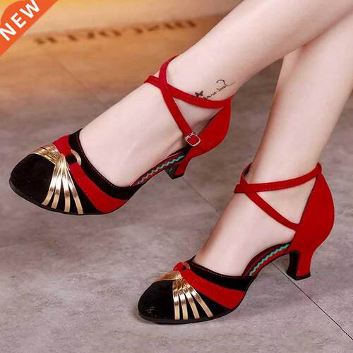 Dncing Shoes For Women Heel 5.5cm Closed Toe Bllroom Ltin