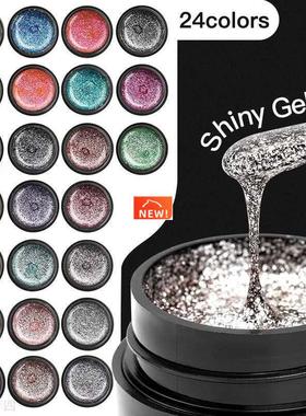 Gel Nail Polish Set Shiny Platinum Nails Art For Manicure Po