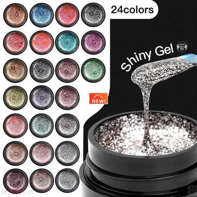 Gel Nail Polish Set Shiny Platinum Nails Art For Manicure Po