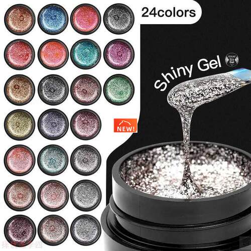 Gel Nail Polish Set Shiny Platinum Nails Art For Manicure Po