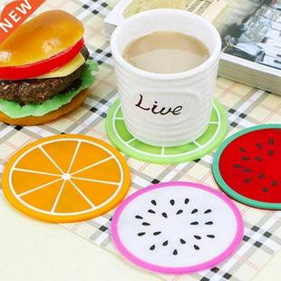 7pcs Fruit Coaster Colorful Transparent Silicone Cup Holder