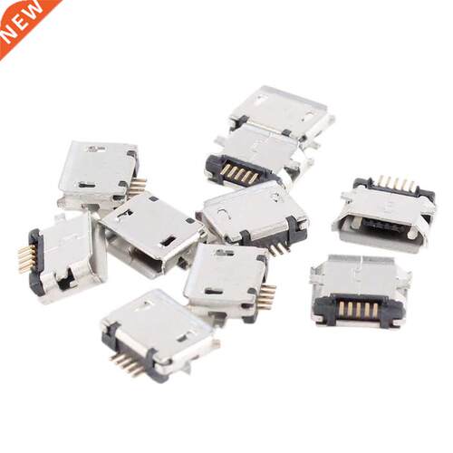 10 Pcs Micro USB Type B Female Socket 180 Degree 5-Pin SMD S