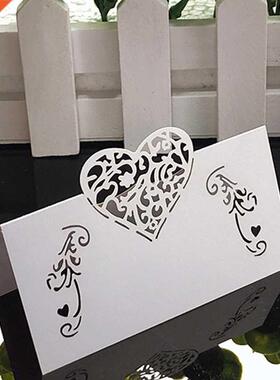 50pcs White Lace Name Place Cards Wedding Decoration Table D