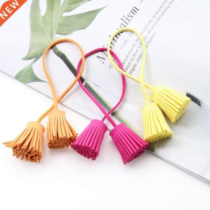 12PCS/lot 3cm Pull Ring Double Head Faux Leather Tassels Fri