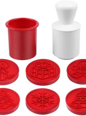 1Set Plastic Christmas Theme Cookie Hand Press Stamps Cookie