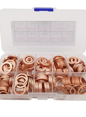 400Pcs M5 M6 M8 M10 M12 M14 Copper Sealing Solid Gasket Wash