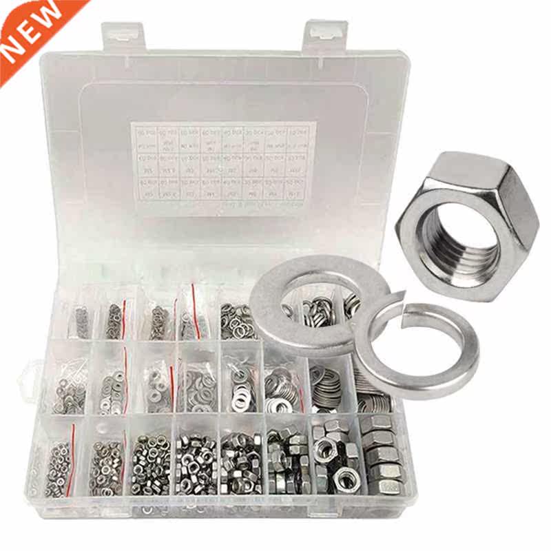 1040PCS M2 M2.5 M3 M4 M5 M6 M8 M10 Nut Washer Set 304 Stainl