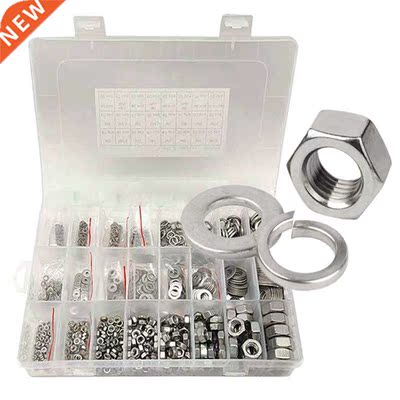 1040PCS M2 M2.5 M3 M4 M5 M6 M8 M10 Nut Washer Set 304 Stainl