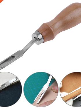 DIY Leather Craft Tool Wood Handle Edge Skiving Beveling Lea