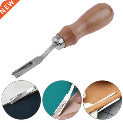 DIY Leather Craft Tool Wood Handle Edge Skiving Beveling Lea