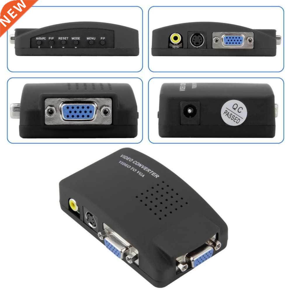 PC Laptop Composite AV/S Video To VGA TV Converter Monitor A