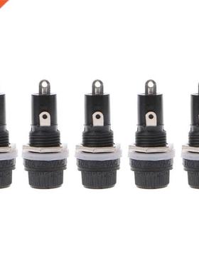 5 Pcs Panel Mount Chassis Fuse Holder for 5x20mm Glass Fuses