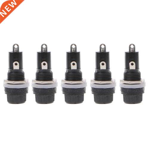 5 Pcs Panel Mount Chassis Fuse Holder for 5x20mm Glass Fuses