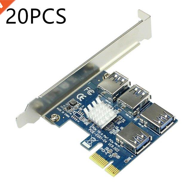 20pcs PCI-E To PCI-E Adapter 1 Turn 4 PCI-Express Slot For V