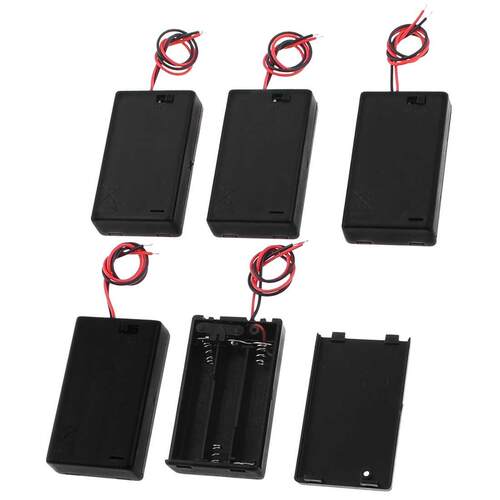 5 Pcs Rectangle Double Wire 3x1.5V AAA Battery Cases Holders