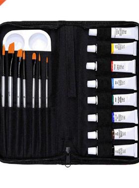 16pcs Professional Acrylic Paints Brush Palette Set Hand Pai