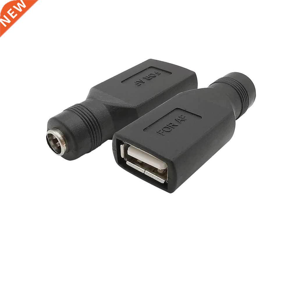 5/2/1pcs black 5v usb female jack to dc jack 5.5x2.1mm femal