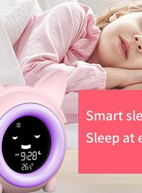 Kids Child Alarm Clock Sleep Training Clock Colorful Night L
