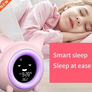 Kids Child Alarm Clock Sleep Training Clock Colorful Night L