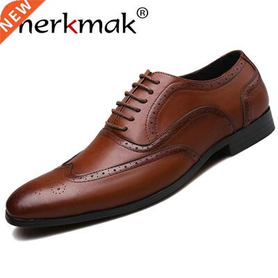Merkmak Retro Bullock Design Men Business Formal Shoes Clas